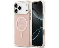Karl Lagerfeld IML Karl RSG Logo MagSafe dėklas skirtas Apple iPhone 17 Pro Max rožinės spalvos