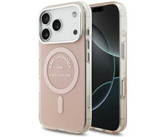 Karl Lagerfeld IML Karl RSG Logo MagSafe dėklas skirtas Apple iPhone 17 Pro rožinės spalvos