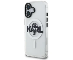 „Karl Lagerfeld IML Karl Sketch Logo MagSafe“ dėklas, skirtas „iPhone 16“ – skaidrus