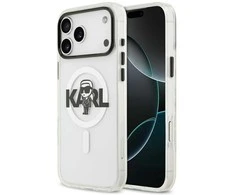Karl Lagerfeld IML Karl Sketch Logo MagSafe dėklas Apple iPhone 17 Pro Max Clear