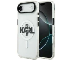 Karl Lagerfeld IML Karl Sketch Logo MagSafe dėklas Apple iPhone Air Clear