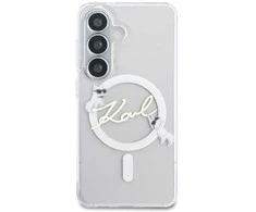 Karl Lagerfeld dėklas, skirtas SAMSUNG S26 Plus KLHMS26M5HKSCAH (magnetinis IML KC Script), skaidrus