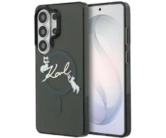 Karl Lagerfeld IML Choupette Karl Script Logo Magnetic dėklas skirtas Samsung Galaxy S26 Ultra juodos spalvos