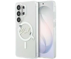 Karl Lagerfeld IML Choupette Karl Script Logo Magnetic dėklas skirtas Samsung Galaxy S26 Ultra Transparent