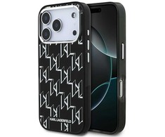 Karl Lagerfeld IML KL Monogram MagSafe dėklas skirtas Apple iPhone 17 Pro juodos spalvos