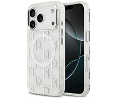 Karl Lagerfeld IML KL Monogram MagSafe dėklas skirtas Apple iPhone 17 Pro Max baltos spalvos