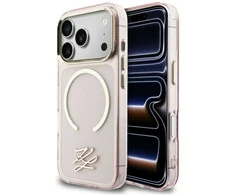 Dėklas Karl Lagerfeld IML KL Script Logo MagSafe Case for iPhone 17 Pro Max - Rožinė