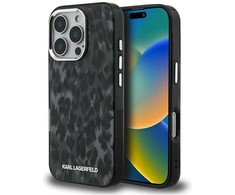 „Karl Lagerfeld IML“ leopardo rašto „MagSafe“ dėklas, skirtas „iPhone 16 Pro Max“ – Juodas