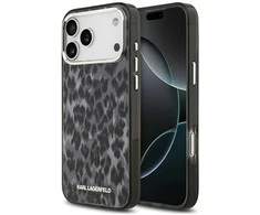 Karl Lagerfeld IML Leopard Pattern MagSafe dėklas skirtas Apple iPhone 17 Pro Max juodos spalvos