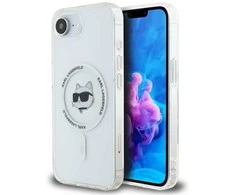 Karl Lagerfeld IML Metal Choupette Head MagSafe iPhone 16e Dėklas - Baltas