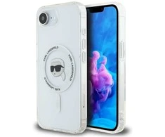 Karl Lagerfeld IML metalinis Karl Head MagSafe dėklas iPhone 16e Baltas