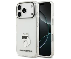 Dėklas Karl Lagerfeld IML NFT Choupette, skirtas iPhone 18 Pro / 17 Pro, permatomas