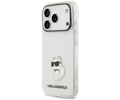 Dėklas Karl Lagerfeld IML NFT Choupette, skirtas iPhone 18 Pro / 17 Pro, permatomas