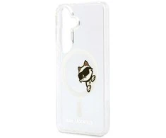Karl Lagerfeld IML Choupette Peekaboo Logo Magnetic dėklas skirtas Apple iPhone Samsung Galaxy S26 skaidrus