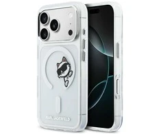 Karl Lagerfeld IML Choupette Peekaboo MagSafe dėklas skirtas Apple iPhone Apple iPhone 17 Pro skaidrus