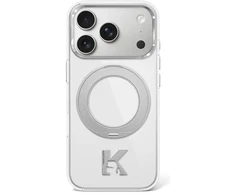 Dėklas Karl Lagerfeld IML Ring Stand 360 Kameo Metal MagSafe Case for iPhone 17 Pro Max / 18 Pro Max - Transparent