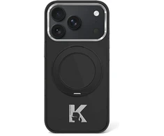 Dėklas Karl Lagerfeld IML Ring Stand 360 Kameo Metal MagSafe Case for iPhone 17 Pro / 18 Pro - Juodas
