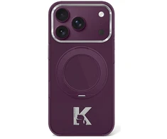 Dėklas Karl Lagerfeld IML Ring Stand 360 Kameo Metal MagSafe case for iPhone 17 Pro Max / 18 Pro Max - burgundy