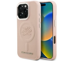 Dėklas Karl Lagerfeld Initial &amp; Metal Logo MagSafe Case for iPhone 16 Pro Max - Rožinė