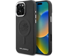 Dėklas Karl Lagerfeld Initial &amp; Metal Logo MagSafe do iPhone 16 Pro Max juoda