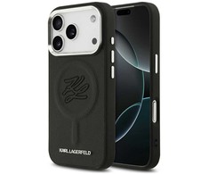 Karl Lagerfeld Initial &amp; Metal Logo MagSafe - dėklas skirtas Apple iPhone 17 Pro juodas