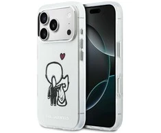 Dėklas Karl Lagerfeld Karl &amp; Choupette Back MagSafe Case for iPhone 17 Pro Max - Clear