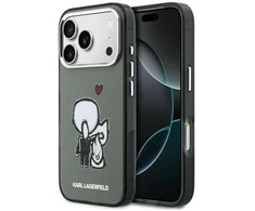 Dėklas Karl Lagerfeld Karl &amp; Choupette Back MagSafe Case for iPhone 17 Pro - Juodas
