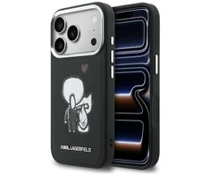 Dėklas Karl Lagerfeld Karl &amp; Choupette Back Logo MagSafe Case for iPhone 17 Pro Max - Juodas