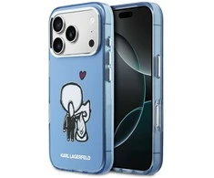 Dėklas Karl Lagerfeld Karl &amp; Choupette Back MagSafe Case for iPhone 17 Pro - Mėlyna