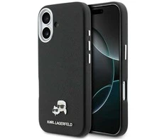 „Karl Lagerfeld Karl &amp; Choupette Head Pins Saffiano MagSafe“ dėklas, skirtas „iPhone 17“ - Juodas