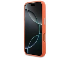 Karl Lagerfeld dėklas, skirtas IPHONE 17 Pro Max, suderinamas su MagSafe KLHMP17X6PFKCLO (PU FW W/ K&amp;C Head Pin), oranžinis