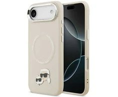 Karl Lagerfeld Karl &amp; Choupette Pins MagSafe dėklas skirtas Apple iPhone Air rusvai gelsvas
