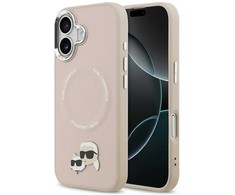 Karl Lagerfeld Karl &amp; Choupette Pins MagSafe dėklas skirtas Apple iPhone 17 rožinės spalvos