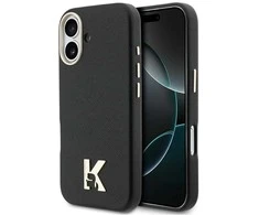 Dėklas Karl Lagerfeld case for IPHONE 17 compatible with MagSafe KLHMP17S5PGFKHGK (PU FW W/ KHead Logo) juodas