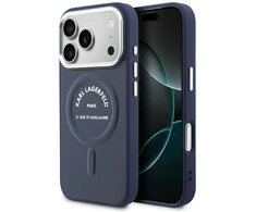 Karl Lagerfeld Karl RSG Logo MagSafe dėklas iPhone 17 Pro, mėlynas
