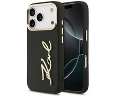 Karl Lagerfeld Karl Script Logo dėklas skirtas Apple iPhone 17 Pro juodos spalvos