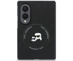 Karl Lagerfeld PU Karl and Choupette Heads Magnetic dėklas Samsung Galaxy Z Fold 8 juodos spalvos