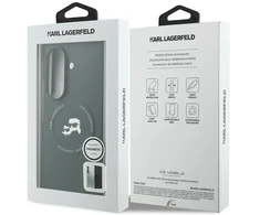 Karl Lagerfeld PU Karl and Choupette Heads Magnetic dėklas Samsung Galaxy Z Fold 8 Ultra juodos spalvos