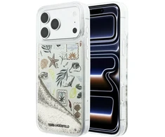 Dėklas Karl Lagerfeld Liquid Glitter Beach &amp; Sand Case for iPhone 17 Pro Max / 18 Pro Max - rusvai gelsvas
