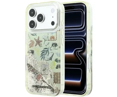 Dėklas Karl Lagerfeld Liquid Glitter Beach &amp; Sand Case for iPhone 17 Pro / 18 Pro - rusvai gelsvas