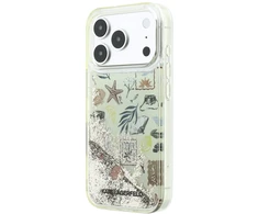 Dėklas Karl Lagerfeld Liquid Glitter Beach &amp; Sand Case for iPhone 17 Pro / 18 Pro - rusvai gelsvas