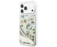 Dėklas Karl Lagerfeld Liquid Glitter Beach &amp; Sand Case for iPhone 17 Pro Max / 18 Pro Max - rusvai gelsvas