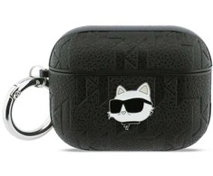 Dėklas Karl Lagerfeld Monogram Choupette Head Case for AirPods Pro 3 - Juodas