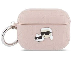 Dėklas Karl Lagerfeld Monogram Karl &amp; Choupette Head Case for AirPods Pro 3 - Rožinė