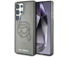 Karl Lagerfeld Rhinestones Karl Head Logo Samsung Galaxy S25 Ultra dėklas telefonui juodos spalvos