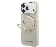 Dėklas Karl Lagerfeld Ring Stand 360 Saffiano Classic Logo MagSafe Case for iPhone 18 Pro Max / 17 Pro Max - rusvai gelsvas