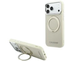 Dėklas Karl Lagerfeld Ring Stand 360 Saffiano Classic Logo MagSafe Case for iPhone 18 Pro Max / 17 Pro Max - rusvai gelsvas