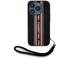 Dėklas Karl Lagerfeld Saffiano Athleisure Stripes Cord skirtas Apple iPhone 15 Pro red