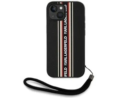Dėklas Karl Lagerfeld Saffiano Athleisure Stripes Cord skirtas Apple iPhone 15 red