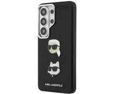 Karl Lagerfeld „Saffiano“ dvigubų galvučių metalinis dėklas, skirtas „Samsung Galaxy S26 Ultra“, juodas